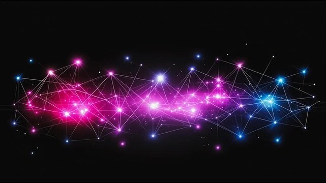 Abstract business connection of lines from nodes It is connected to endless nodes and represents the innovation of communication in the network.abstract innovative cyber security network,