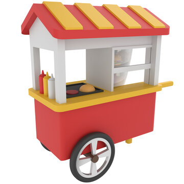 Burger Noodle Stall  3D Icon