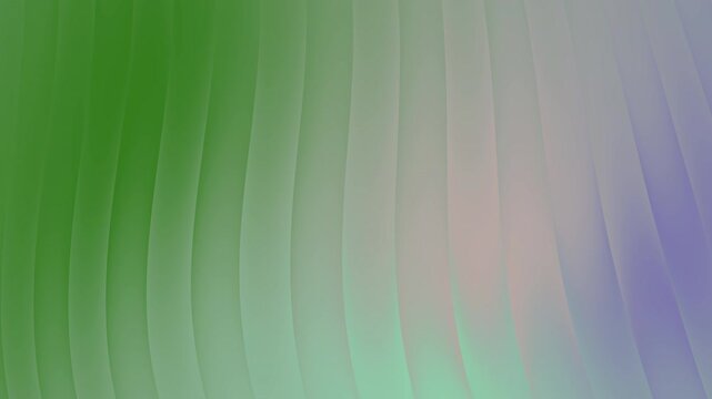 Modern abstract background featuring smooth curved stripe waves with elegant green, gray, mint, and subtle lavender gradient tones. The composition creates a clean futuristic atmosphere with soft blur