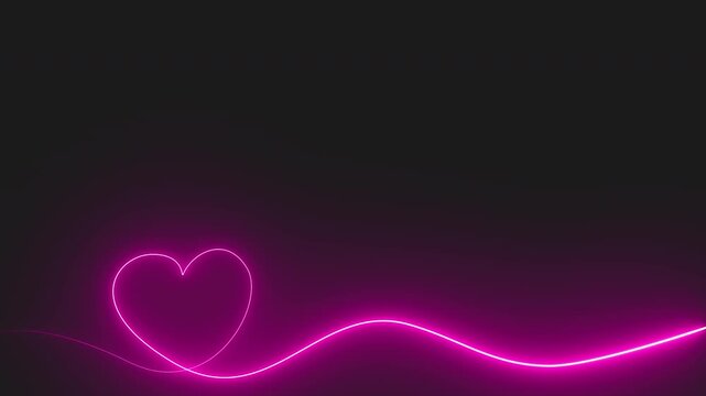 Glowing Neon Heart Wave Overlay Animation with Alpha Channel.
Romantic Pink Heart Light Trail Motion Graphic.