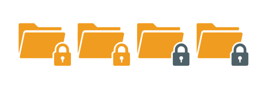 File folder locked icon vector illustration featuring secure document protection privacy security and restricted access control concept