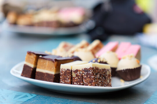 Traditional homemade Serbian fasting desserts served during slava celebration