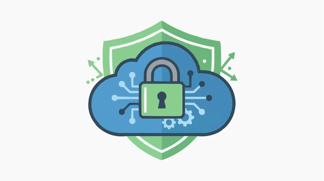 Secure Cloud Computing: An illustration highlighting data security in cloud computing, emphasizing protection and safety. 