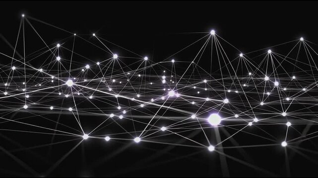 Abstract business connection of lines from nodes It is connected to endless nodes and represents the innovation of communication in the network.abstract innovative cyber security network,