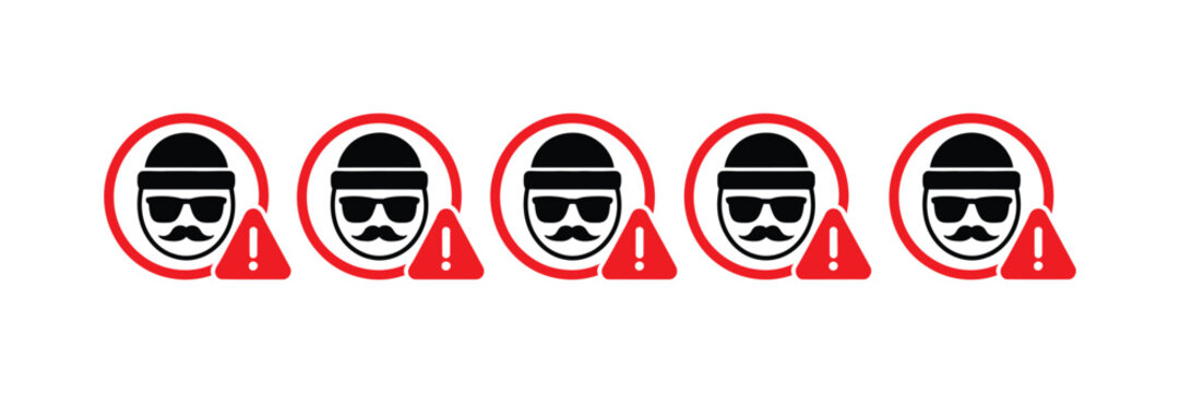 Incognito warning icon vector illustration for privacy alert security risk anonymous browsing and protection concept