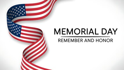 Obraz premium Memorial Day Remember and Honor Graphic Template with American Flag Design