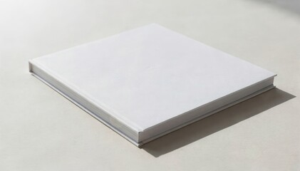 Fototapeta premium Simple White Book: A pristine, blank book with a clean, minimalist design, ready to capture knowledge, imagination, or stories within its untouched pages.