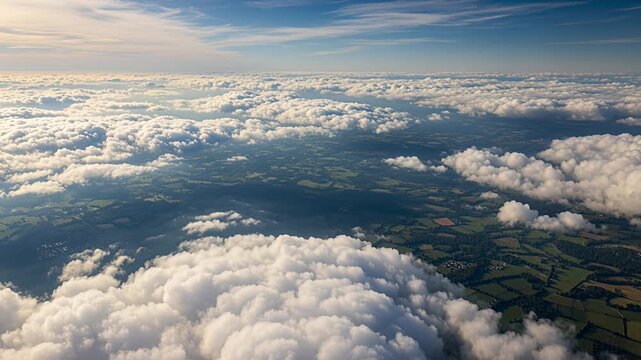 aerial view clouds and blue sky over landscape