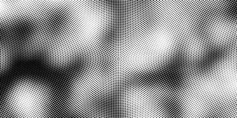Dotted halftone gradient texture. Vanishing polka dot background. Repeating dots gradation pattern background. Black fading comic pop art overlay backdrop. Raster effect wallpaper. Vector halftone © Rohmatul