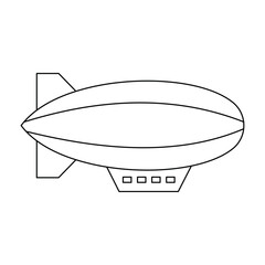 Zeppelin airship blimp icon. Vintage aviation and aerial transportation line art vector.Editable stroke, Vector illustration, Line art Icon, Symbols. © K