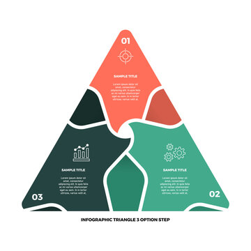 Vector infographic triangle 3 option section, for presentation diagram template easy to use and editable.
