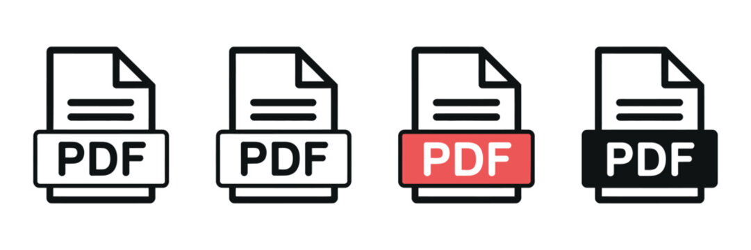 PDF file format icon vector illustration for document type symbol digital file format and office data storage concept