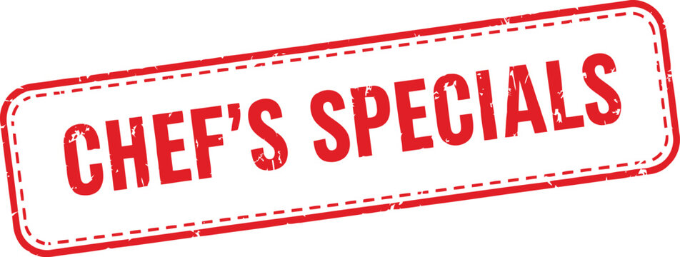 Chef's specials text stamp graphic with specials restaurant promotion important recommendation