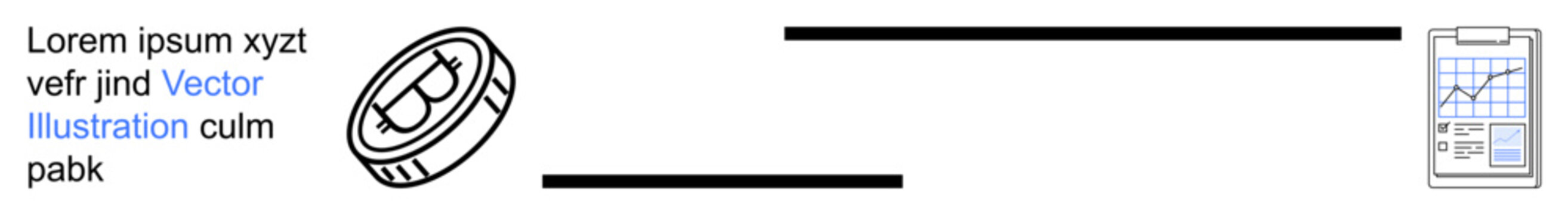 Cryptocurrency, blockchain, investments, digital economy, fintech, financial growth. Bitcoin coin with a growth chart. Cryptocurrency and investments concept for digital economy and fintech