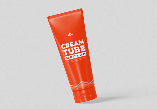 Cosmetic Cream Tube Mockup For Beauty Packaging
