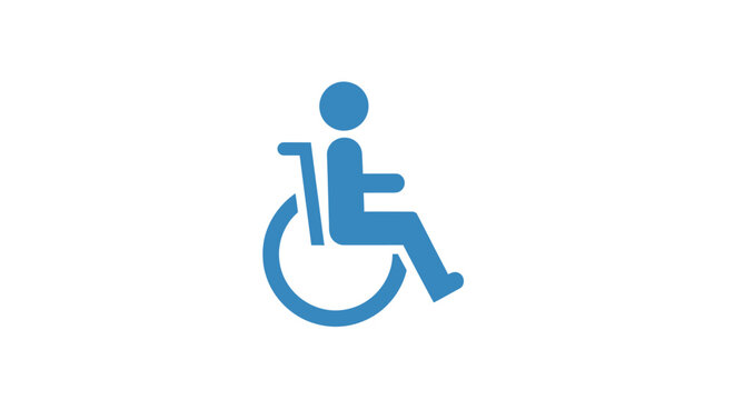 Blue wheelchair accessibility symbol icon.