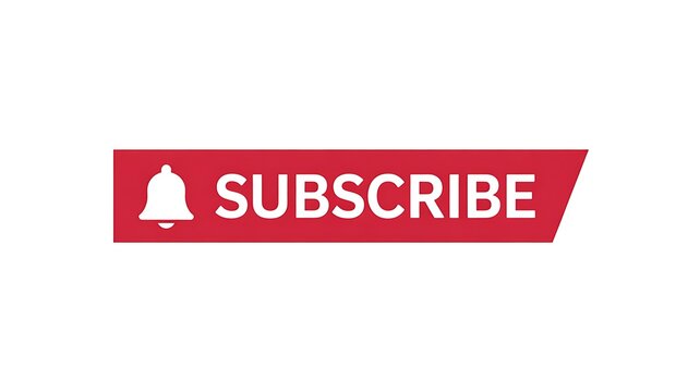 Red subscribe button, notification bell icon, white text, call-to-action label, web subscription badge