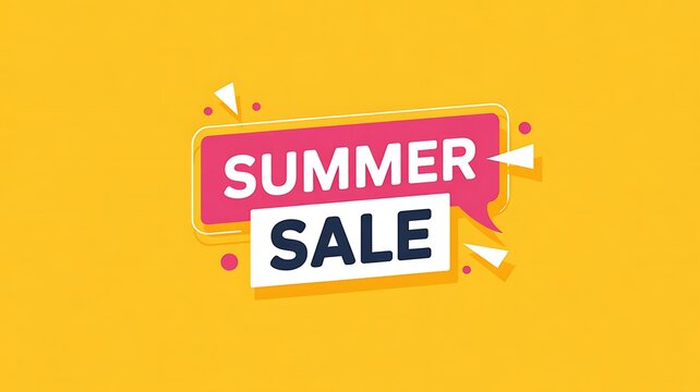 Summer sale banner, discount label, shopping promotion, colorful announcement