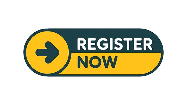 Call to action button, Register now, yellow and green, arrow icon, web sign up