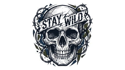 Fototapeta premium skull and crossbones Tshirt Desain,vector Ilustration