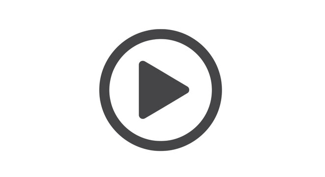 Black play button icon symbol.