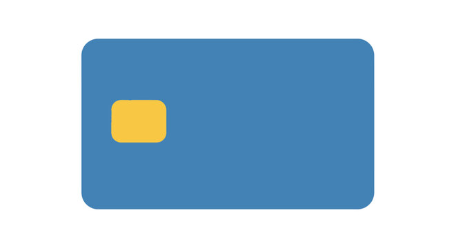 Blue Credit Card with Gold Chip.
