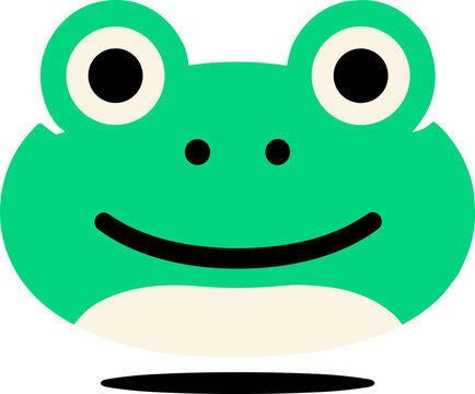 Frog Face Icon Illustration