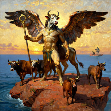 Geryon, a monstrous three-headed and four-winged giant