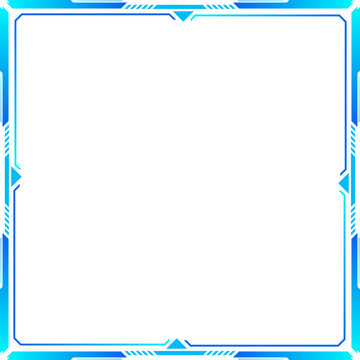 Twitch stream overlay futuristic technology frame on transparent background