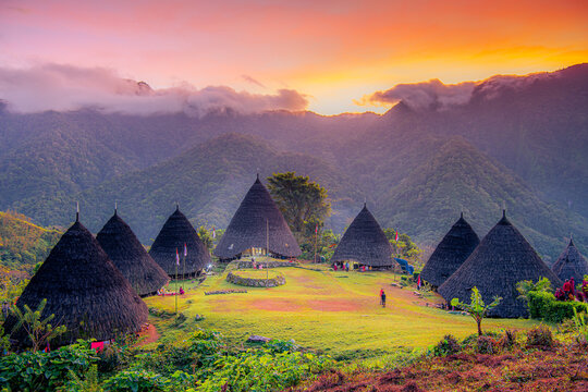 the village of Wae Rebo which is located in Manggarai, East Nusa Tenggara. This village is often nicknamed the village above the clouds