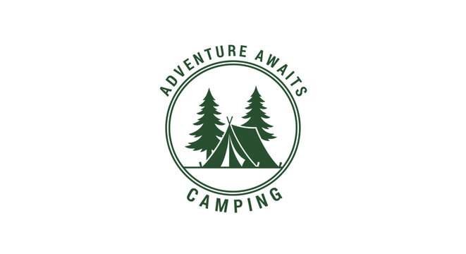 Camping Adventure Awaits Logo Design.