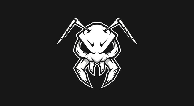 Black and white angry crab face.