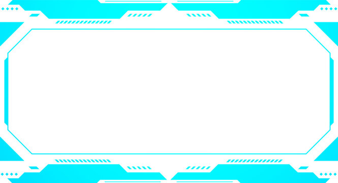 Futuristic technology stream overlay frame on transparent background