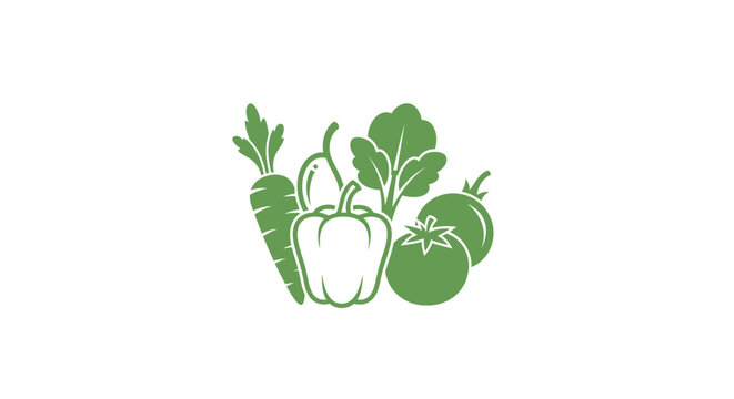 Green vegetables illustration with leaves.