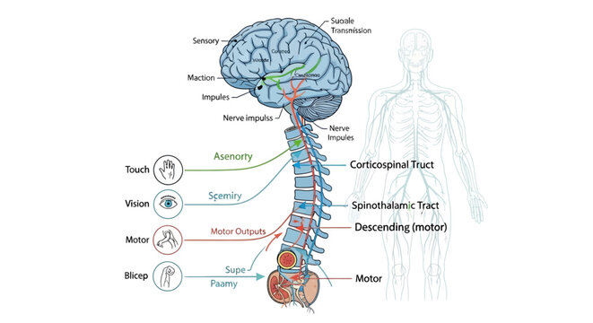Human Brain and Spinal Cord Anatomy.