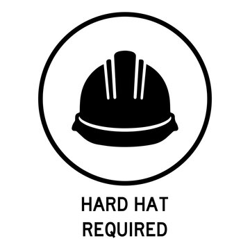 Hard hat required sign icon isolated on transparent background svg png
