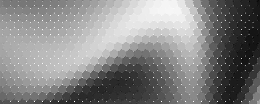 PrintAbstrak Gelombang Heksagon Monokromatik Modern