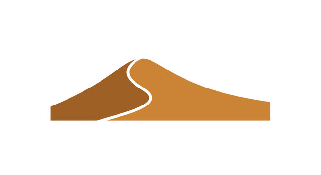 Brown Mountain Hill Landscape Icon.