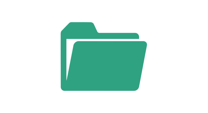 Green File Folder Icon Symbol.