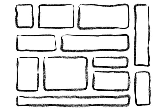 掠れのある手描きの長方形フレーム