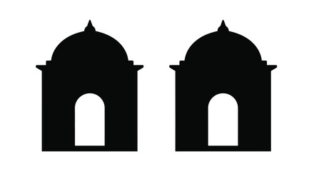 domed building silhouettes on white background high quality © msunny93