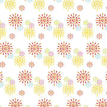 花火のイラストパターン素材/Fireworks illustration pattern material
