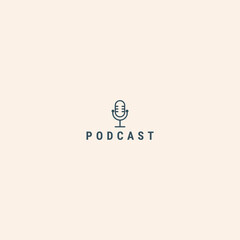 Obraz premium Podcast logo design template vector illustration