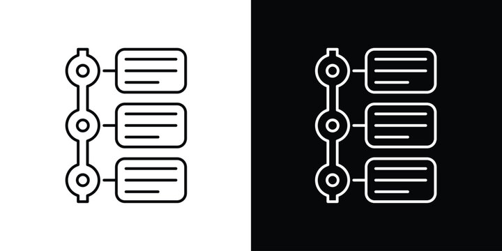Modern data processing workflow icon representing sequenced steps, tasks, or a chronological timeline for business and information organization