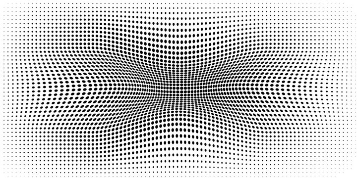 Vector halftone geometric background. Grunge abstract half tone dotted texture. Monochrome graphic for print, dtp or presentation. Vintage style design