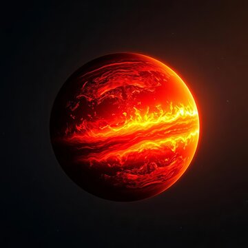Tidally locked planet's surface, scorching hot side illuminated by starlight, tidally locked, landscape