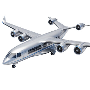 A metallic silver model private jet airplane on a plain white background.