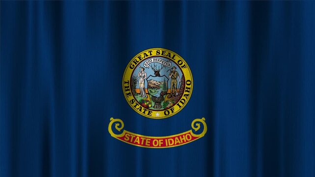 Idaho Flag Animation With Fabric Texture