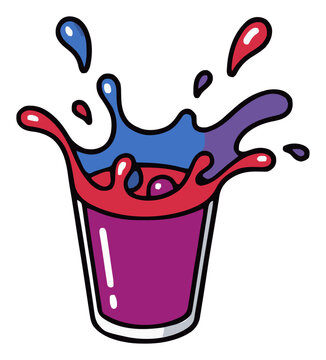 Berry smoothie splashing liquid flat vector illustra.... Generative AI