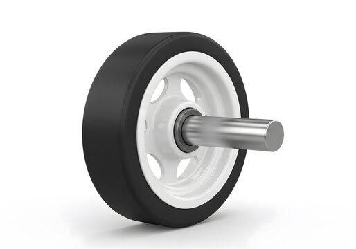 Black wheel with silver axle